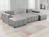 Shanghai Luxury Grey U Shape Corner Sofabed