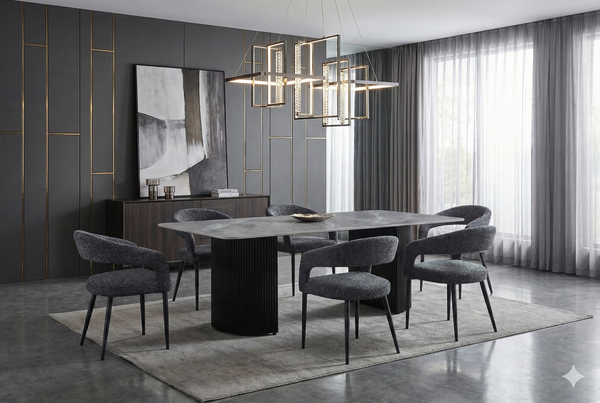 Olympia Dining Set With 4 Chairs Grey