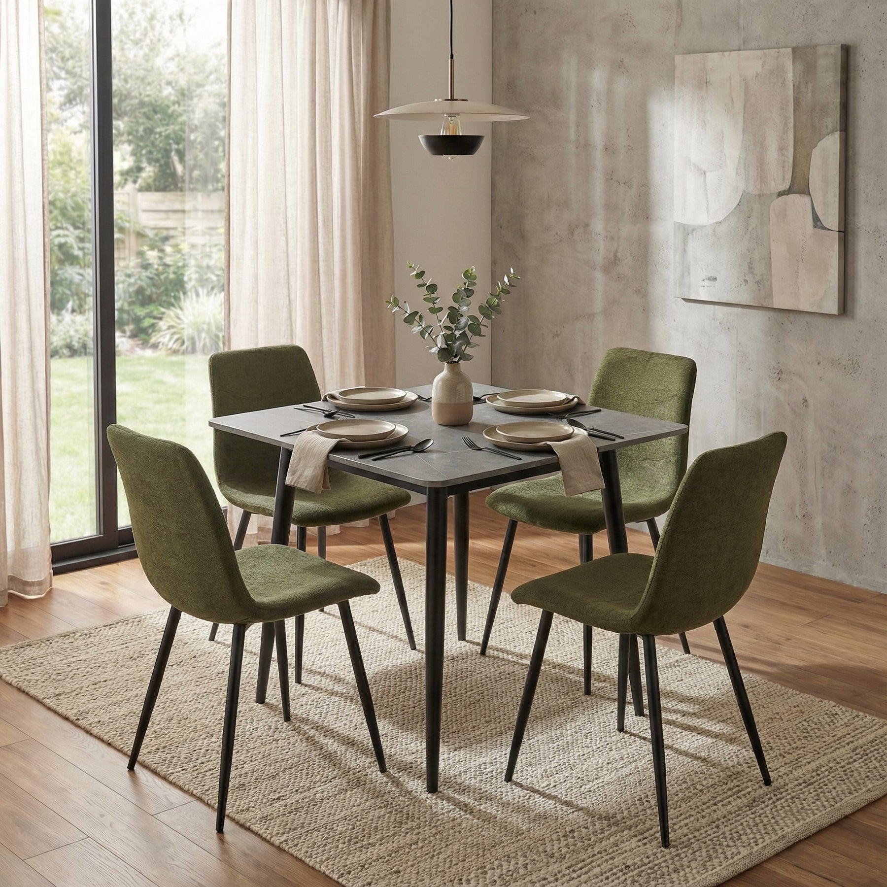 Nova Sintered Stone Dining Table 70x70cm - Grey Marble