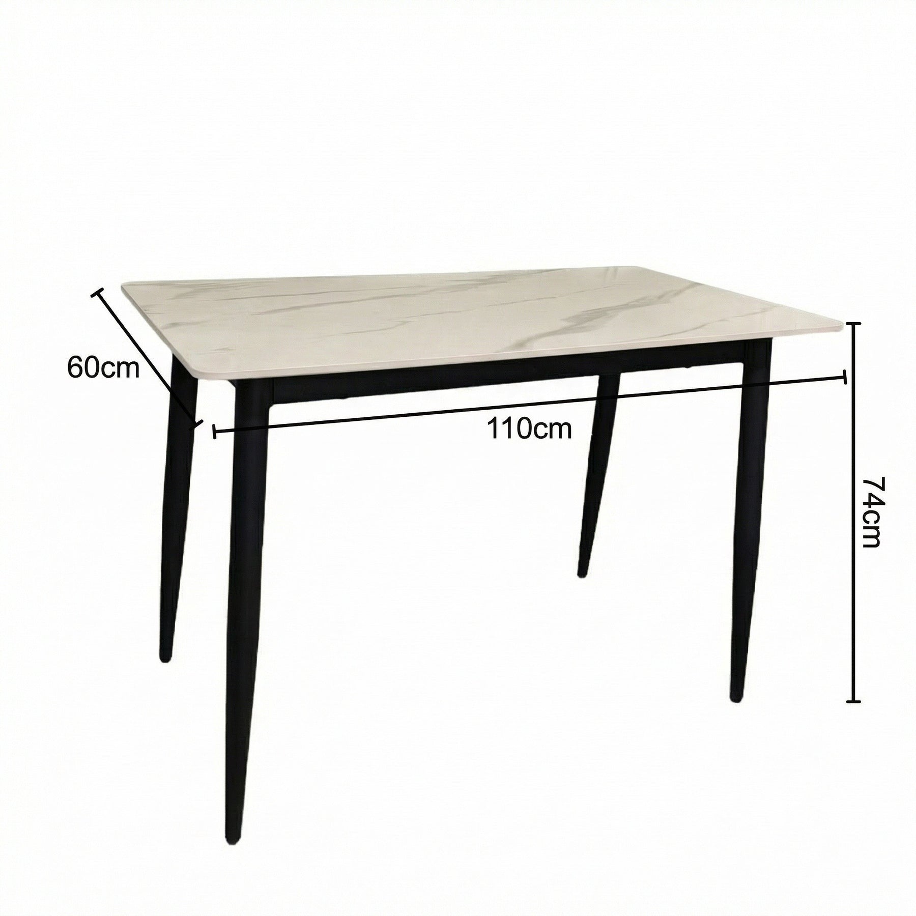 Nova Sintered Stone Dining Table 110x60cm - Cream Marble