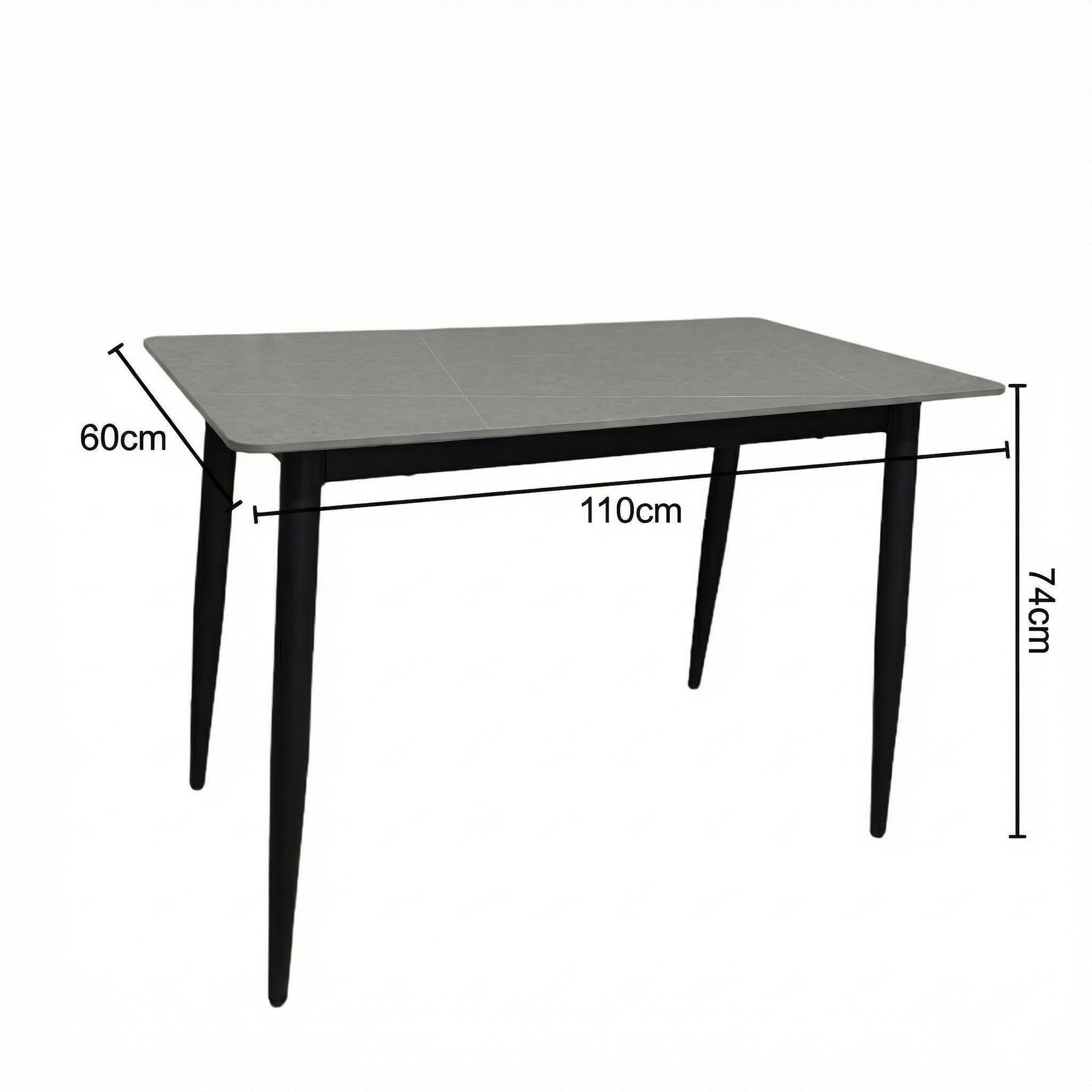 Nova Sintered Stone Dining Table 110x60cm - Grey Marble