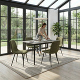 Evie Pack of 4 Light Green Fabric Dining Chairs