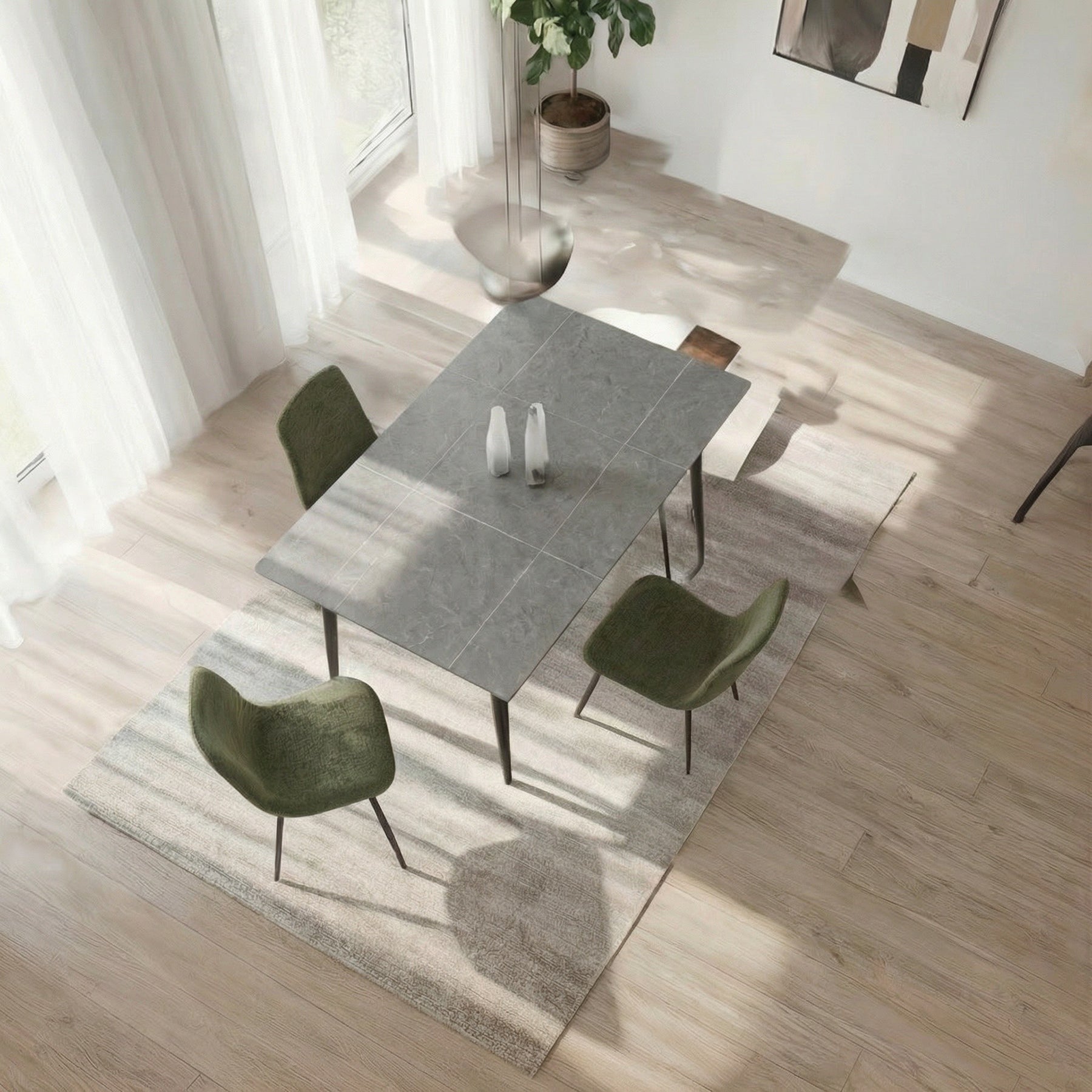 Nova Sintered Stone Dining Table 110x60cm - Grey Marble