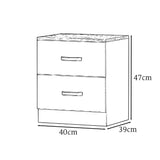 FWStyle Tunis 3 Piece Bedroom Furniture Set - Matt Grey - Wardrobe + Chest + Bedside