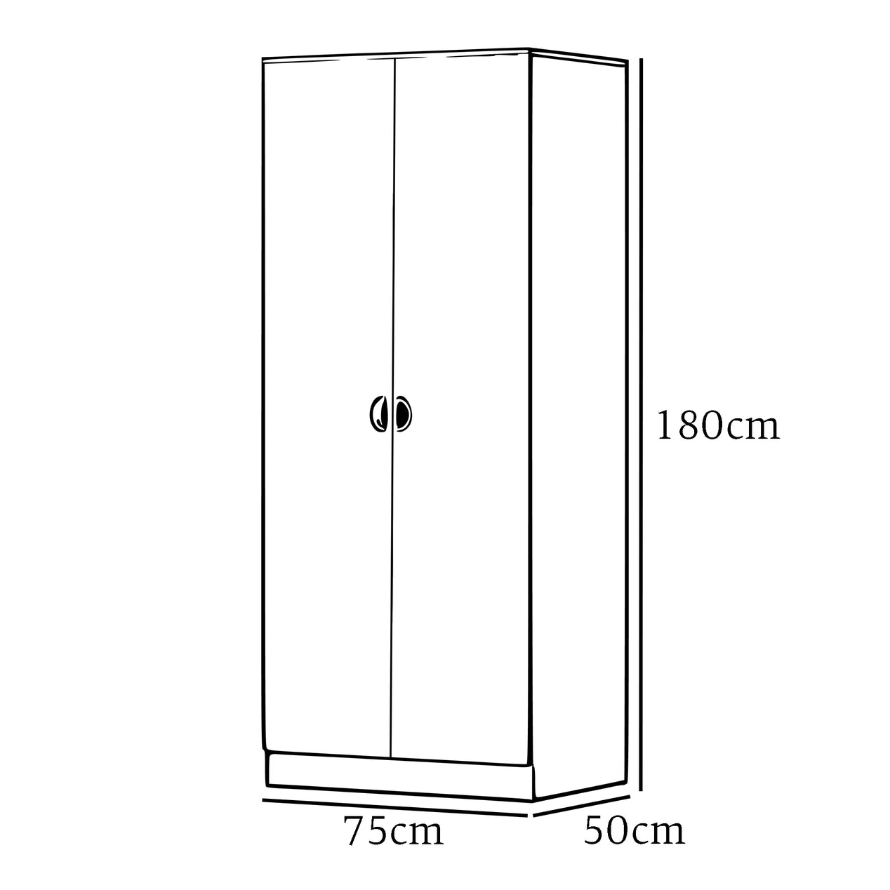 FWStyle Esher 2 Door Wardrobe Matt Grey Finish With Oak Top