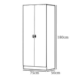 FWStyle Esher 2 Door Wardrobe Matt Grey Finish With Oak Top
