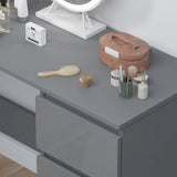 FWStyle Stora 3 Drawer Dressing Table - Grey Gloss Front