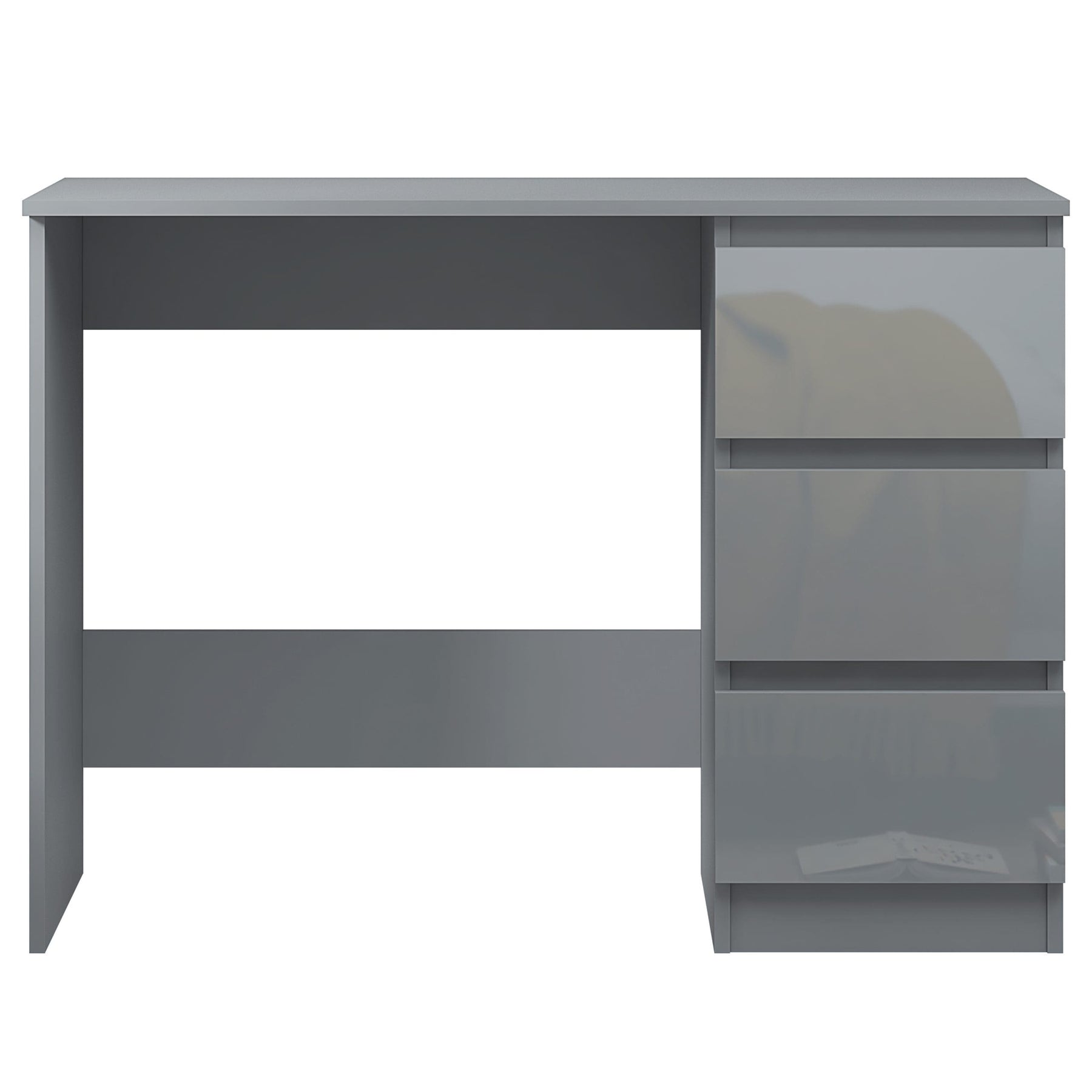 FWStyle Stora 3 Drawer Dressing Table - Grey Gloss Front