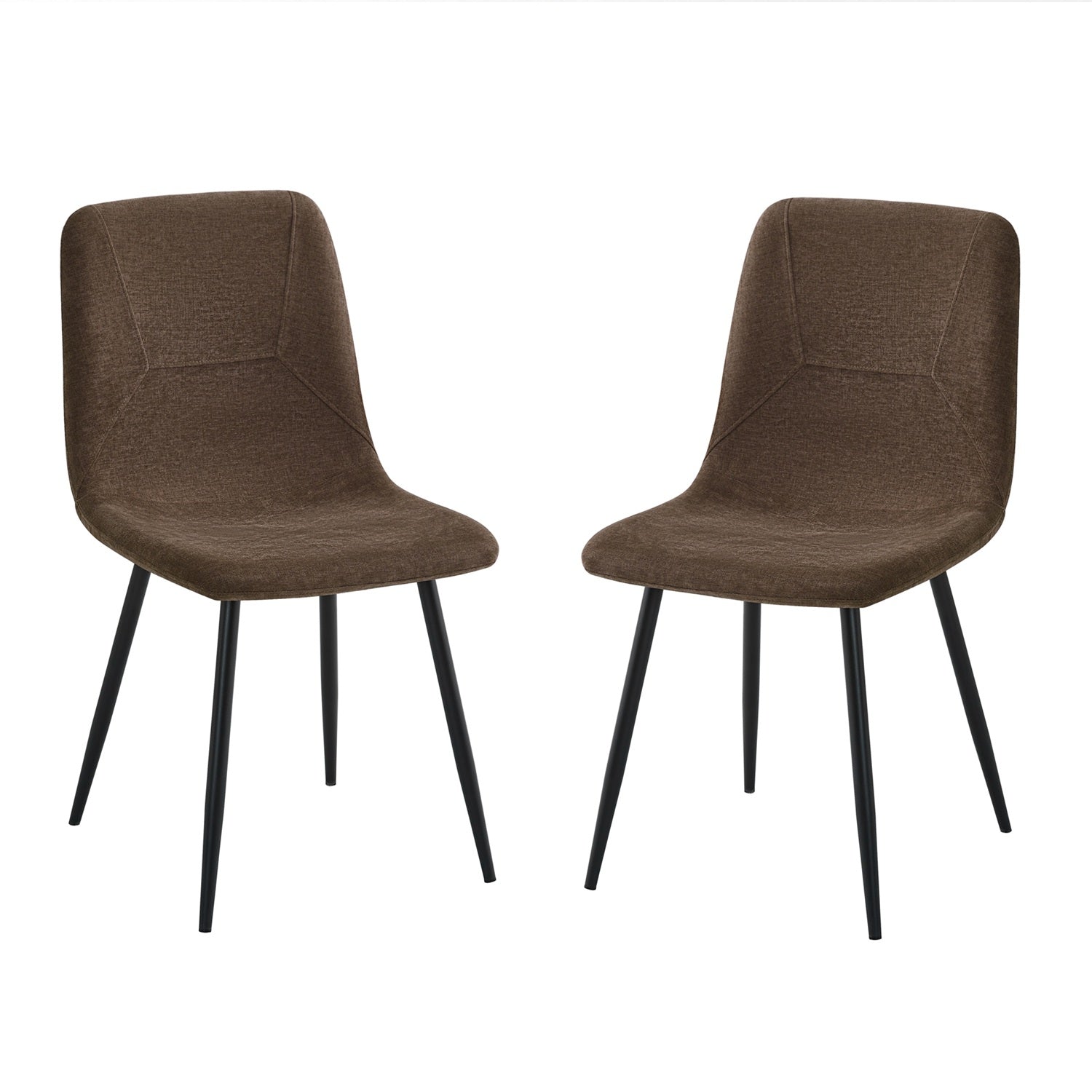 Esme Pack of 2 Dark Brown Fabric Dining Chairs