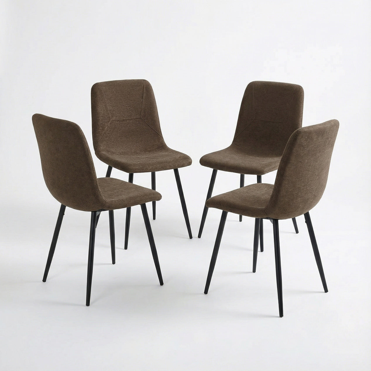 Nova Cream Square Dining Set with 4 Esme Dark Brown Chairs