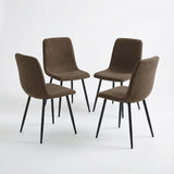 Esme Pack of 4 Dark Brown Fabric Dining Chairs