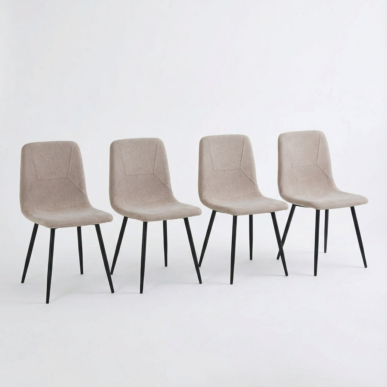 Nova Cream Dining Set with 4 Esme Light Brown Chairs