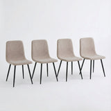 Nova Cream Dining Set with 4 Esme Light Brown Chairs