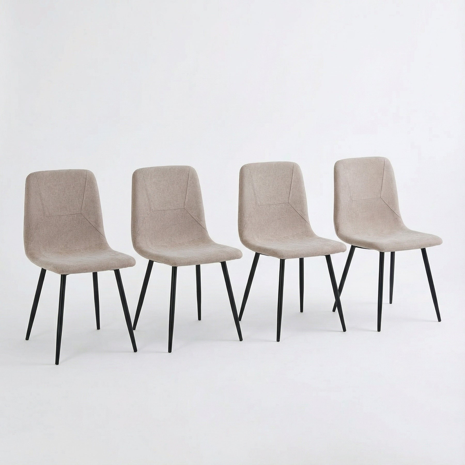 Nova Cream Square Dining Set with 4 Esme Light Brown Chairs