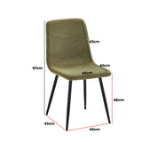 Evie Pack of 4 Light Green Fabric Dining Chairs