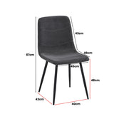 Evie Pack of 4 Grey Fabric Dining Chairs