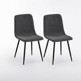 Evie Pack of 2 Grey Fabric Dining Chairs