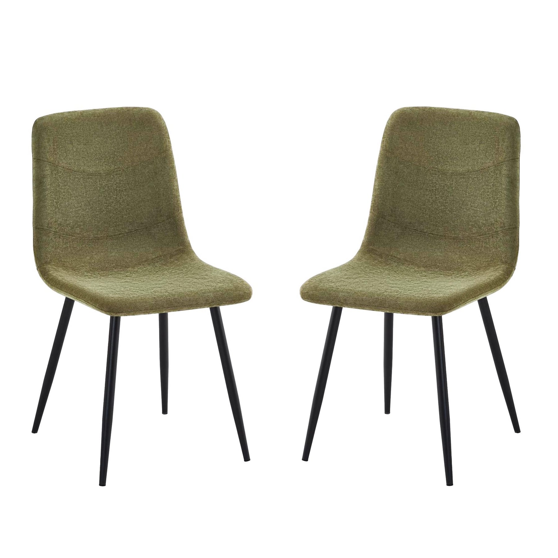 Evie Pack of 2 Light Green Fabric Dining Chairs