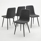 Evie Pack of 4 Grey Fabric Dining Chairs
