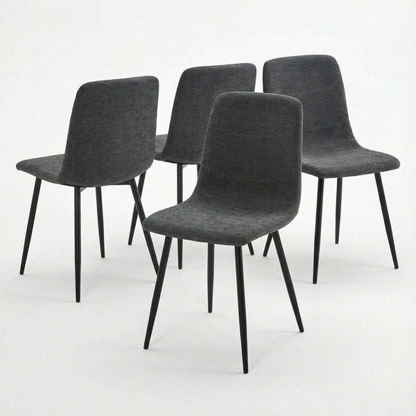 Evie Pack of 4 Grey Fabric Dining Chairs