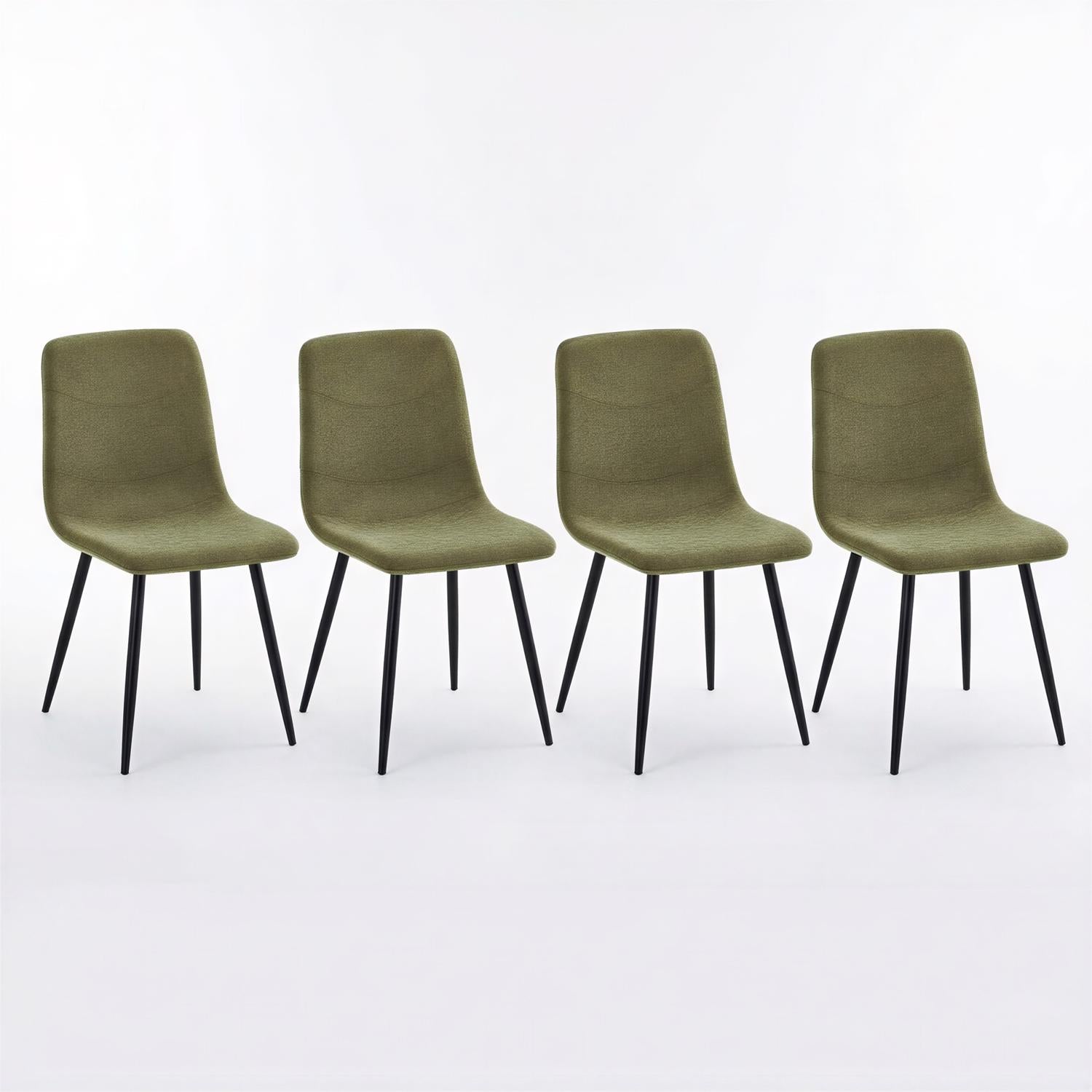 Nova Grey Square Dining Set with 4 Evie Green Chairs