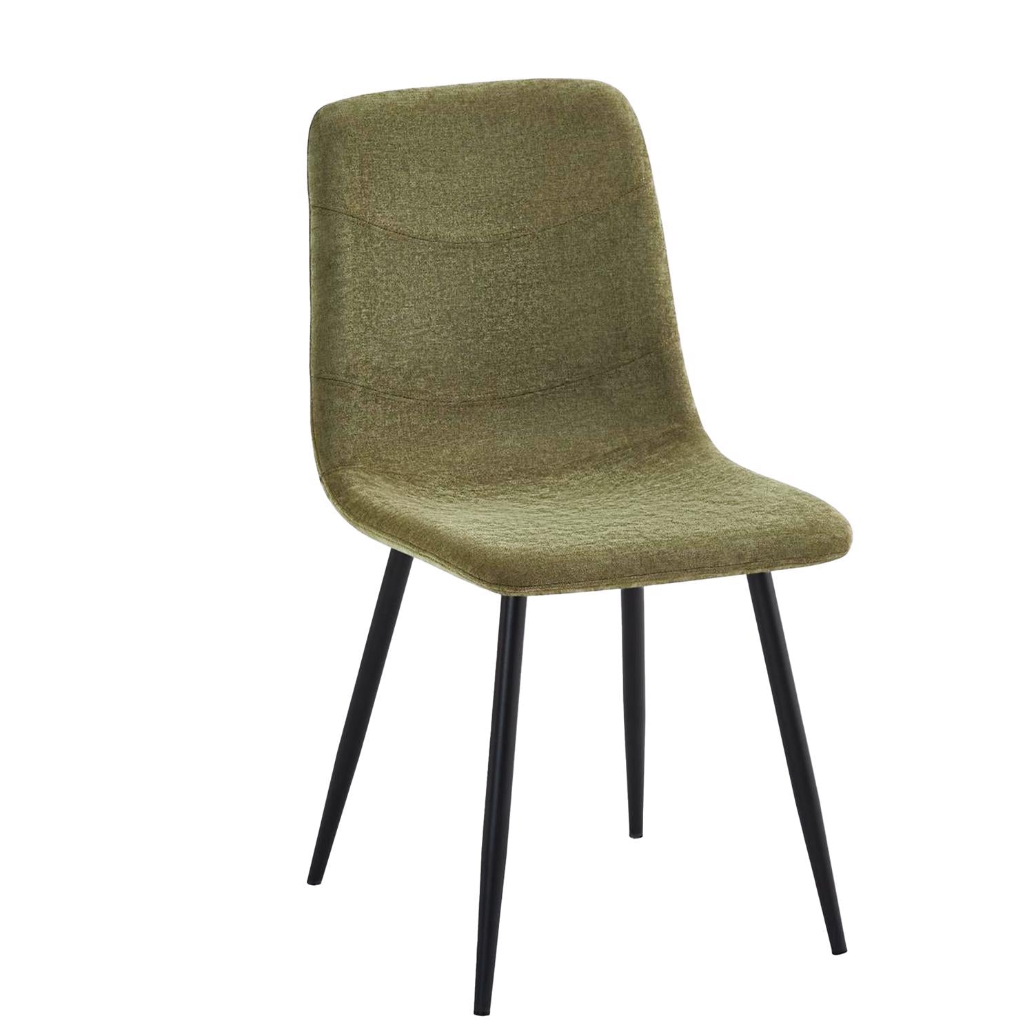 Evie Pack of 4 Light Green Fabric Dining Chairs