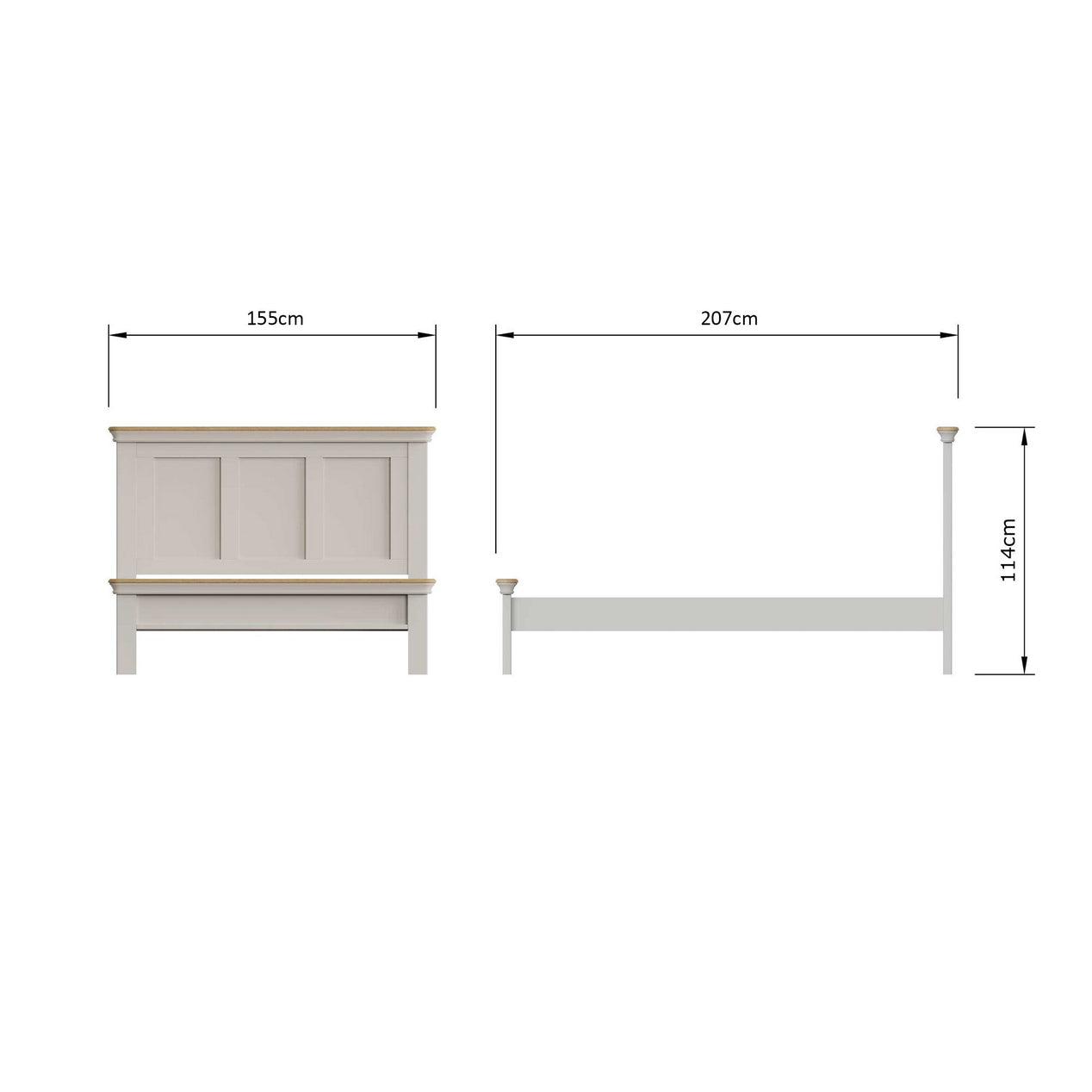 Faire 4ft6 Double Shaker Panel Bed in Dove Grey