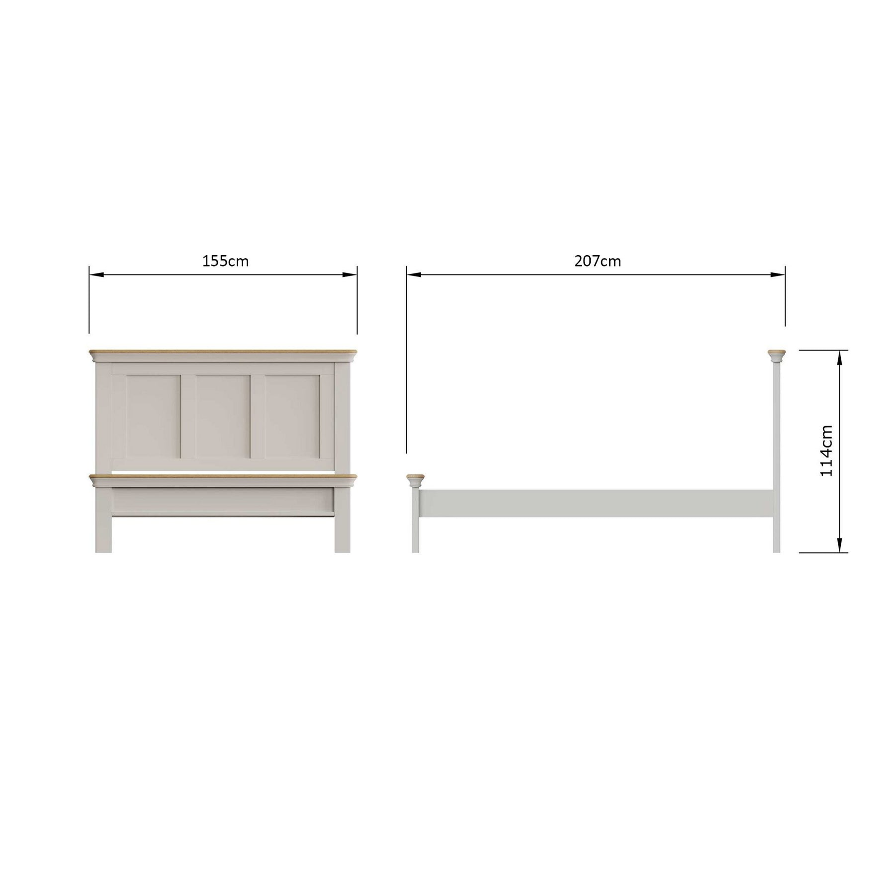 Faire 4ft6 Double Shaker Panel Bed in Dove Grey