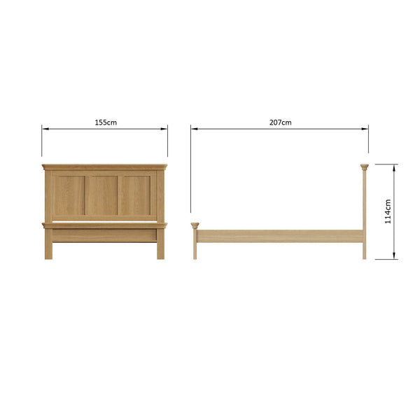 Faire 4ft6 Double Shaker Panel Bed in Natural Oak