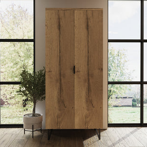 FWStyle Fisso 2 Door Wardrobe Cracked Oak - Quick Click & Cam Assembly