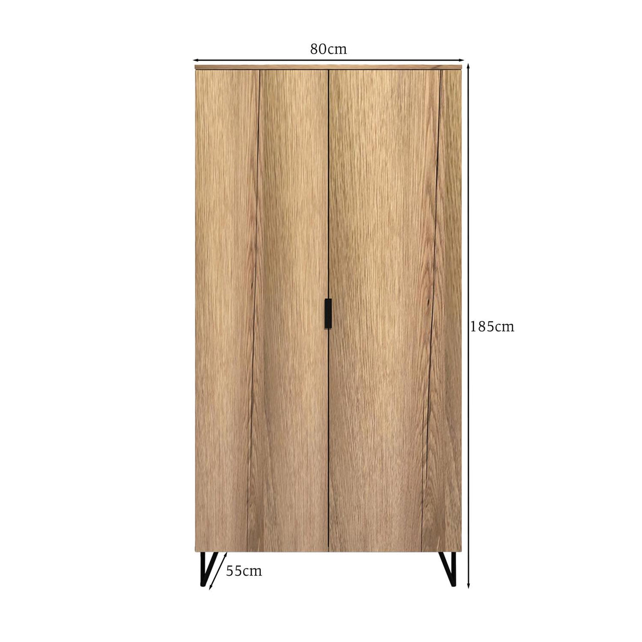 FWStyle Fisso 2 Door Wardrobe Cracked Oak - Quick Click & Cam Assembly