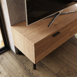 FWStyle Fisso 3 Drawer Compact TV Unit Cracked Oak - Quick Click Assembly