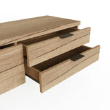 FWStyle Fisso 3 Drawer Compact TV Unit Cracked Oak - Quick Click Assembly
