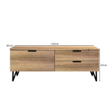 FWStyle Fisso 3 Drawer Compact TV Unit Cracked Oak - Quick Click Assembly