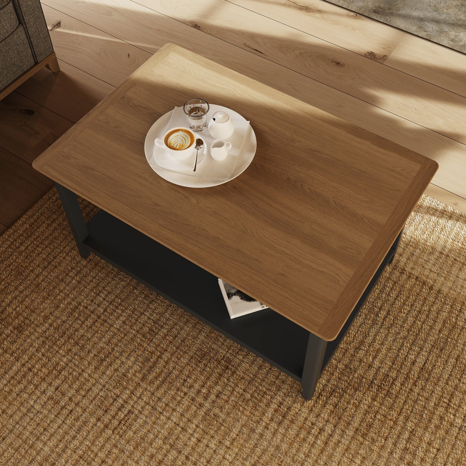 Taberno Oak Coffee Table Graphite Blue