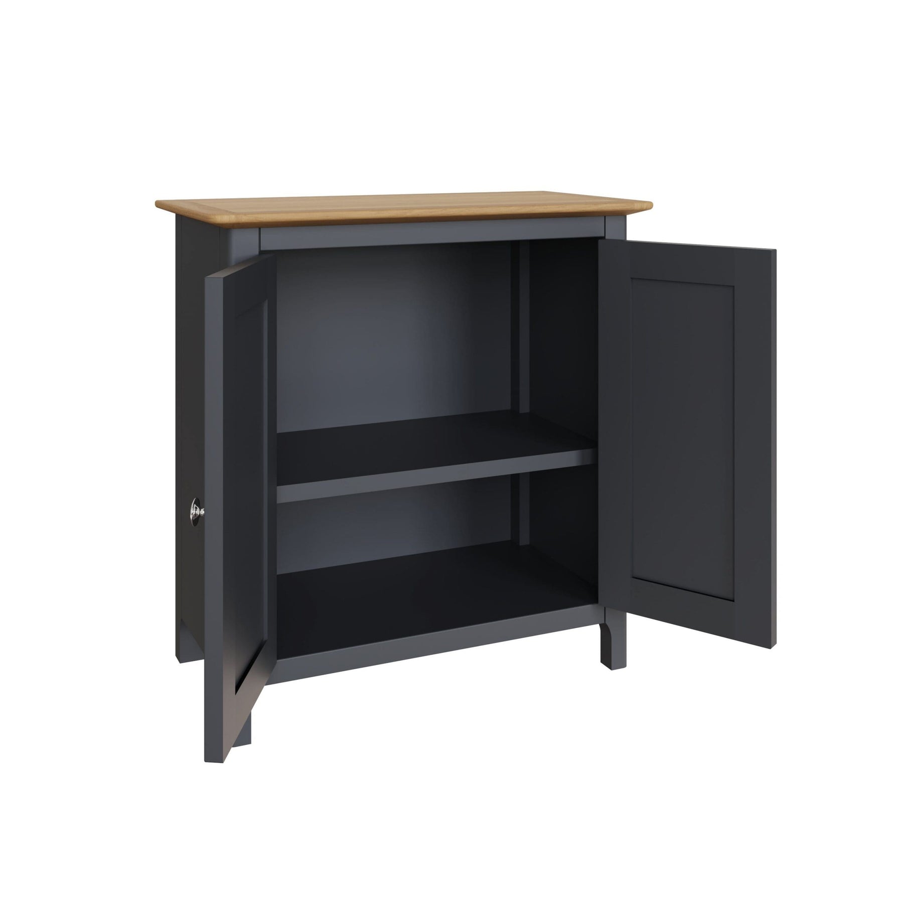Taberno Oak 2 Door Compact Sideboard Graphite Blue