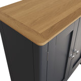 Taberno Oak 2 Door Compact Sideboard Graphite Blue