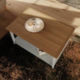 Taberno Oak Coffee Table Linen White