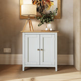 Taberno Oak 2 Door Compact Sideboard Linen White
