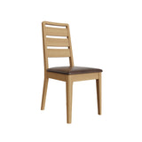 Taberno Oak Dining Chairs Ladder Back Cushioned - Pair of 2