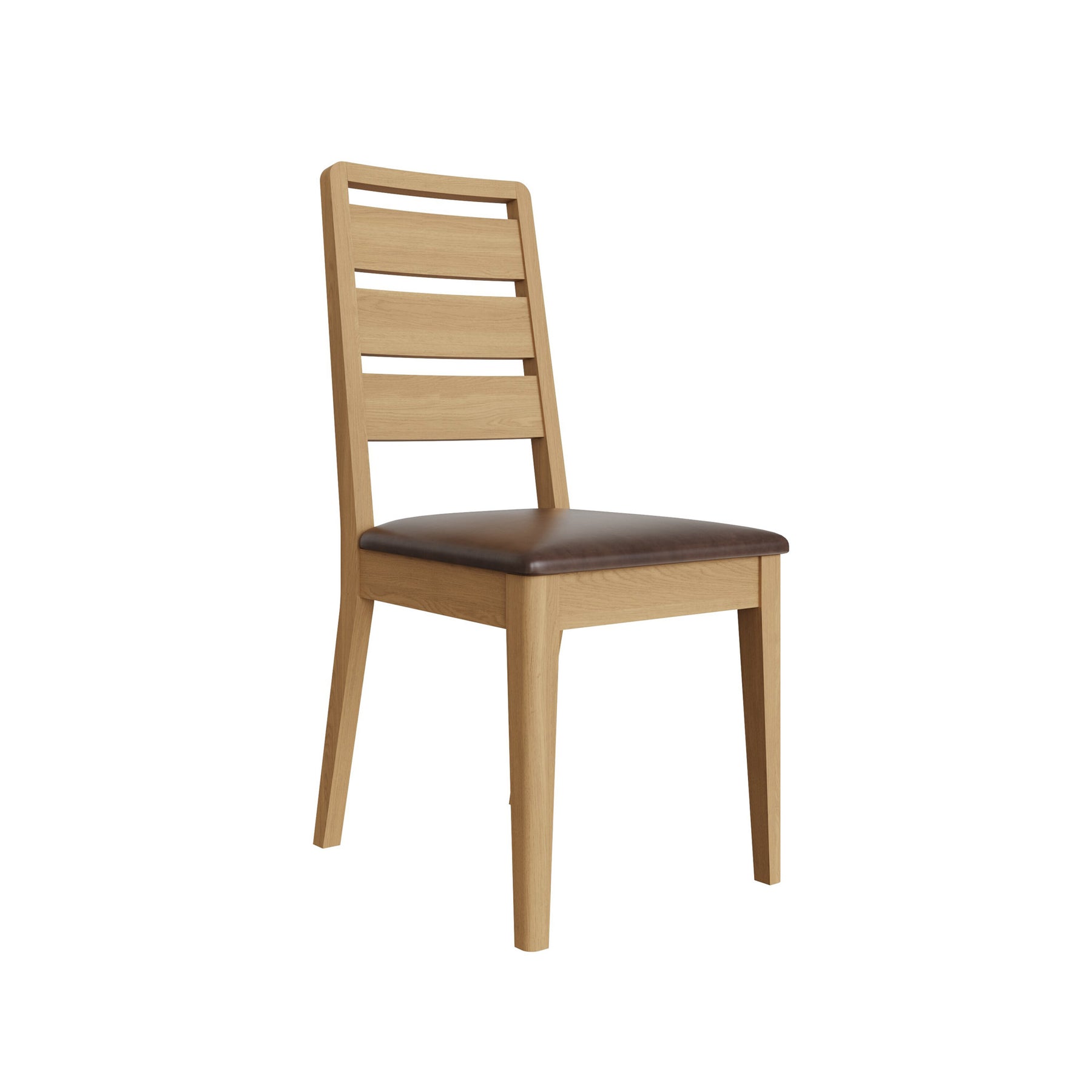 Taberno Oak Dining Chairs Ladder Back Cushioned - Pair of 2