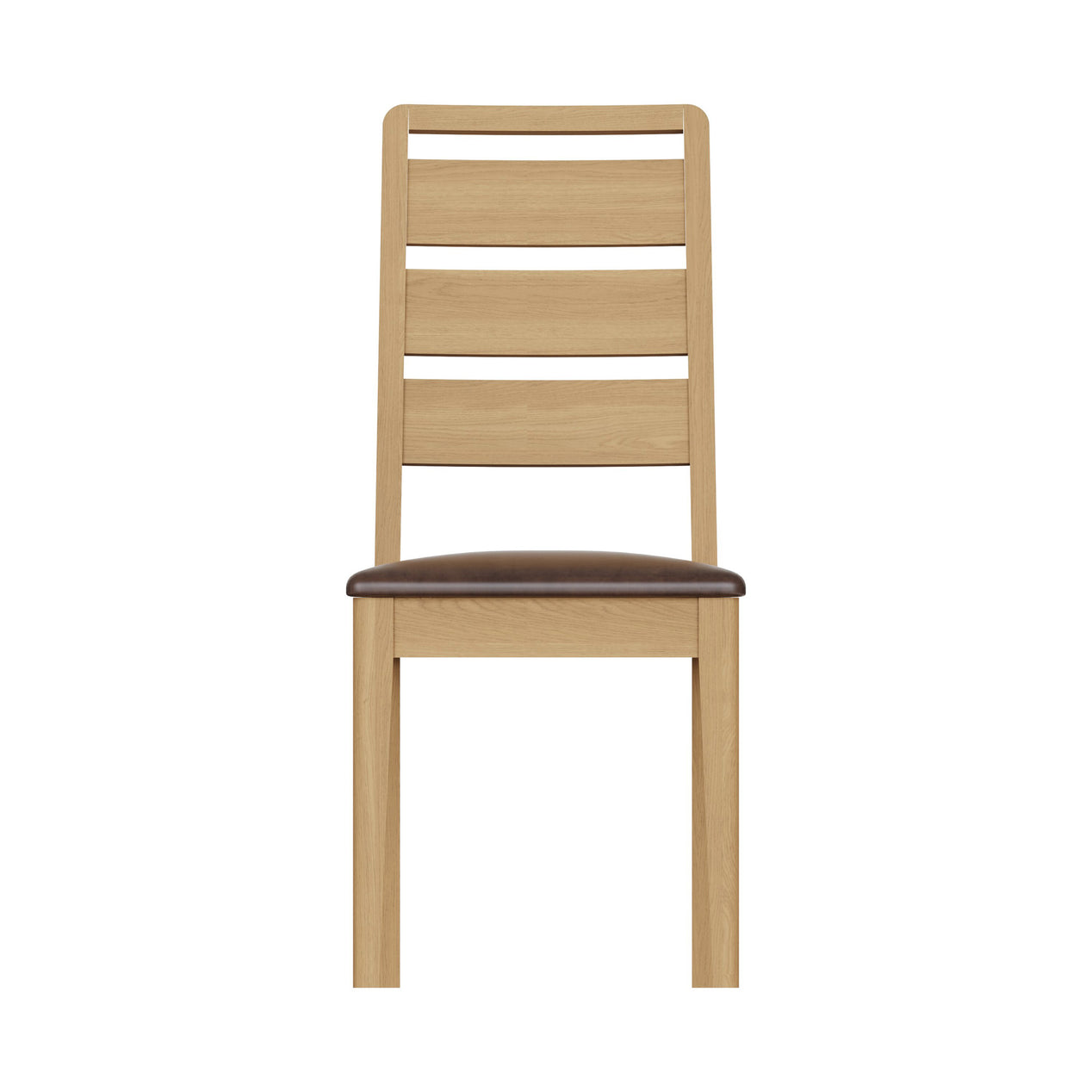 Taberno Oak Dining Chairs Ladder Back Cushioned - Pair of 2