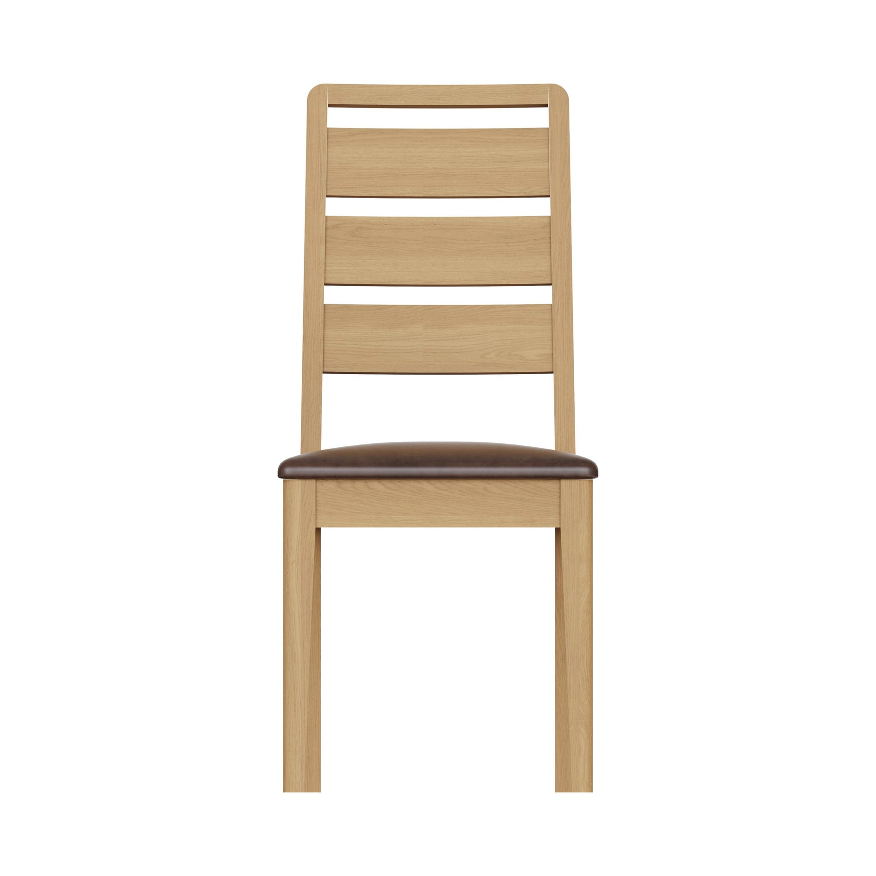 Taberno Oak Dining Chairs Ladder Back Cushioned - Pair of 2