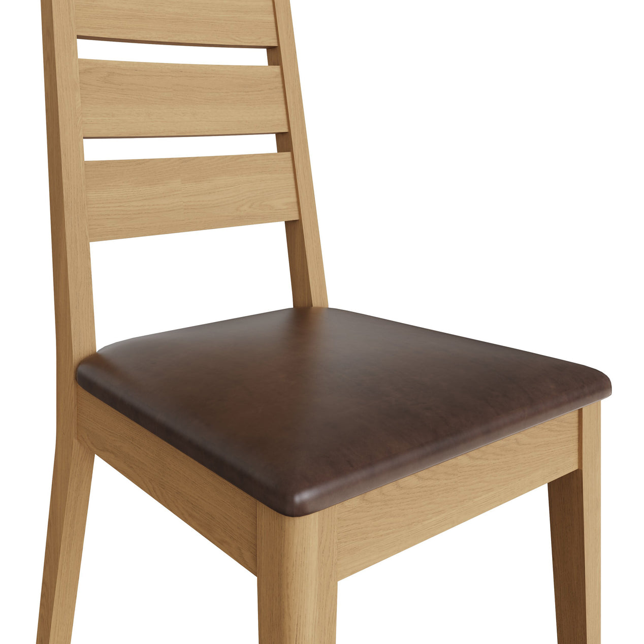 Taberno Oak Dining Chairs Ladder Back Cushioned - Pair of 2