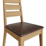 Taberno Oak Dining Chairs Ladder Back Cushioned - Pair of 2