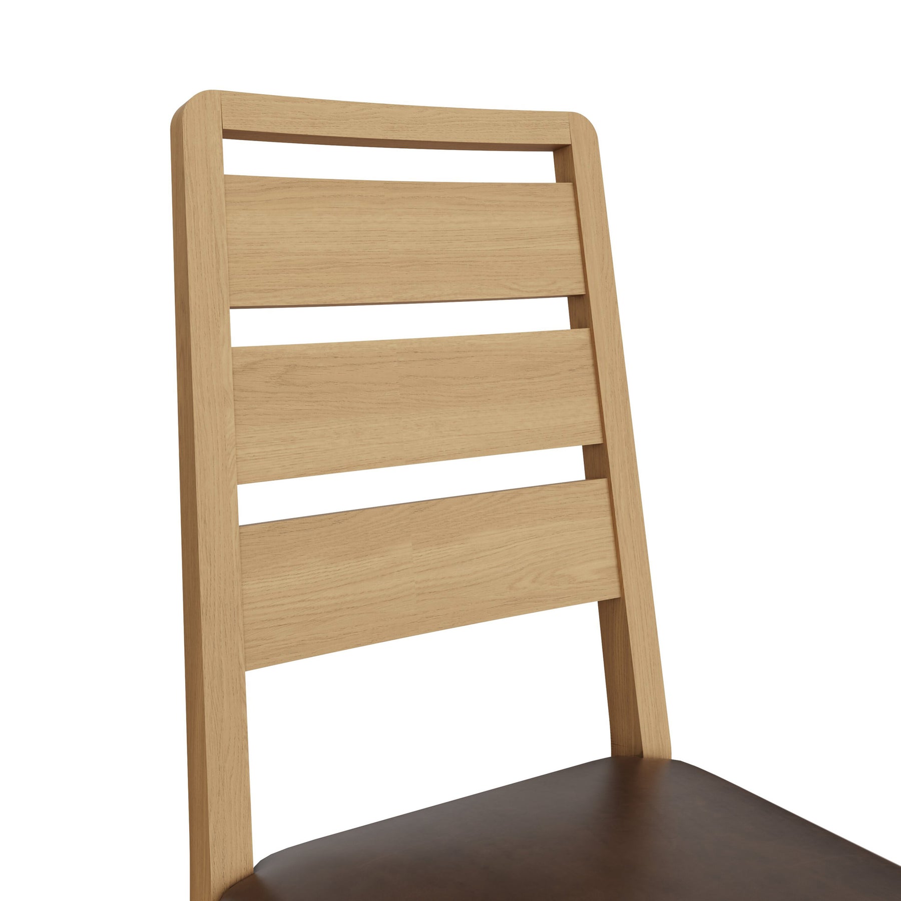 Taberno Oak Dining Chairs Ladder Back Cushioned - Pair of 2