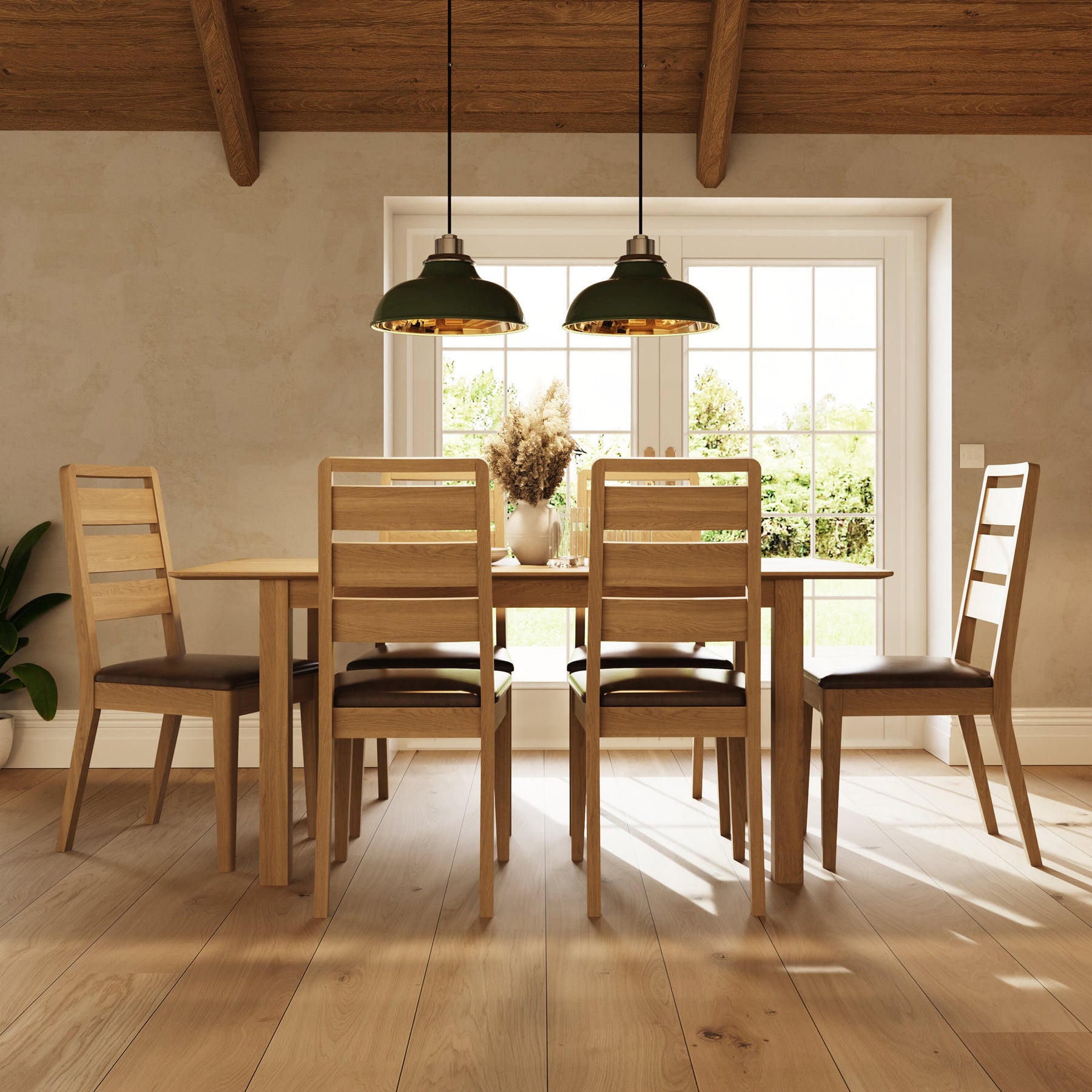 Taberno Oak Large 1.4M Extending Dining Table Natural