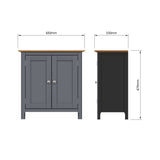 Taberno Oak 2 Door Compact Sideboard Graphite Blue