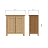 Taberno Oak 2 Door Compact Sideboard Natural Oak