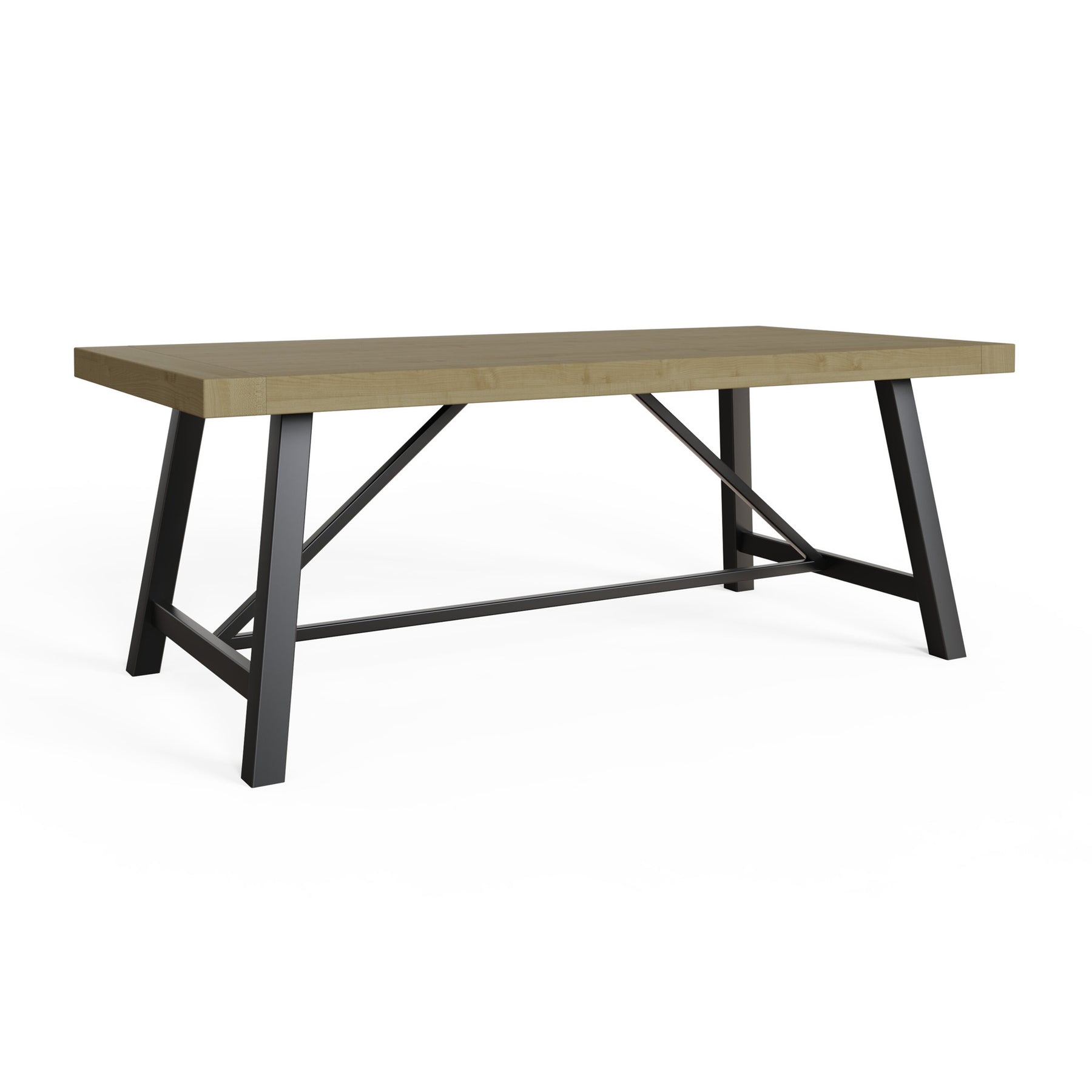 Lowry 2m Dining Table Driftwood Lacquered Solid Reclaimed Pine